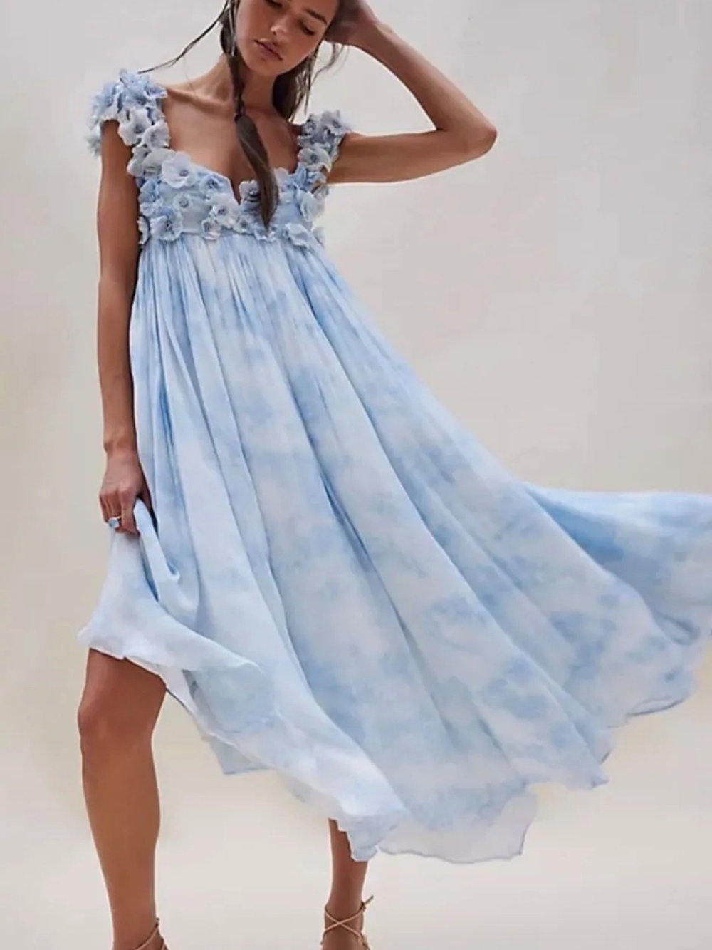 Free People Mango Mambo Maxi In Crystal Blue Wash Combo S NWT